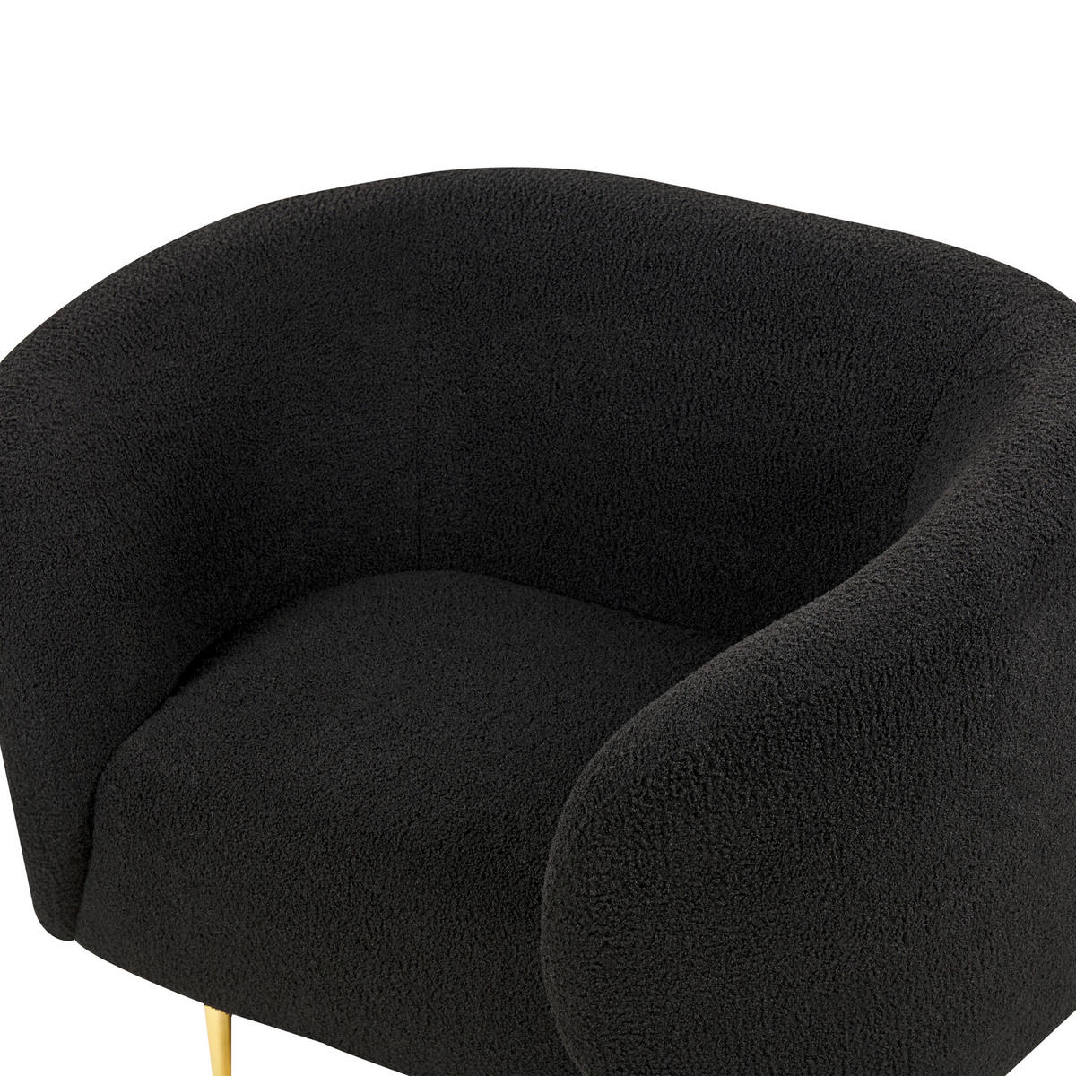 3-SITZER SOFA SET Bouclé Schwarz Loen - Schwarz, Textil (155/79/70cm) - Beliani