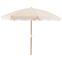 VELKÝ SLUNEČNÍK 232 cm Béžový Sestriere - bílá/hnědá, textil (232/232cm) - Beliani