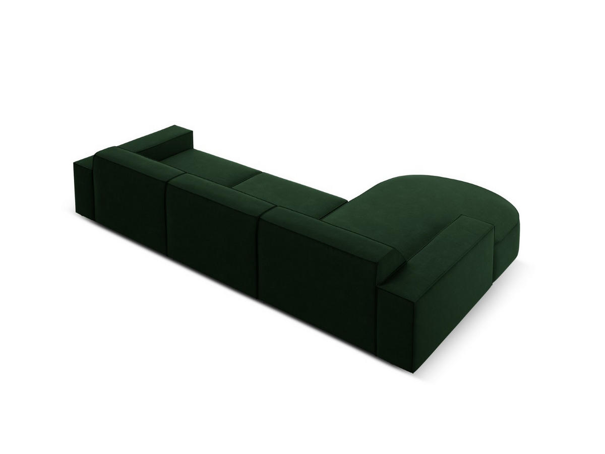 ECKSOFA links Jodie aus Samt flaschengrün 4 Sitzplätze - Dunkelgrün, Textil (166/284cm) - Micadoni
