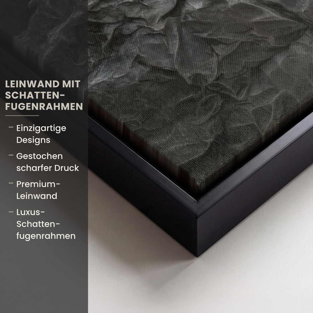 LEINWAND Bilder mit Rahmen - Blätter - Gold - Baum - Fels - 70x100 - Schwarz, Textil (70/100cm) - MuchoWow