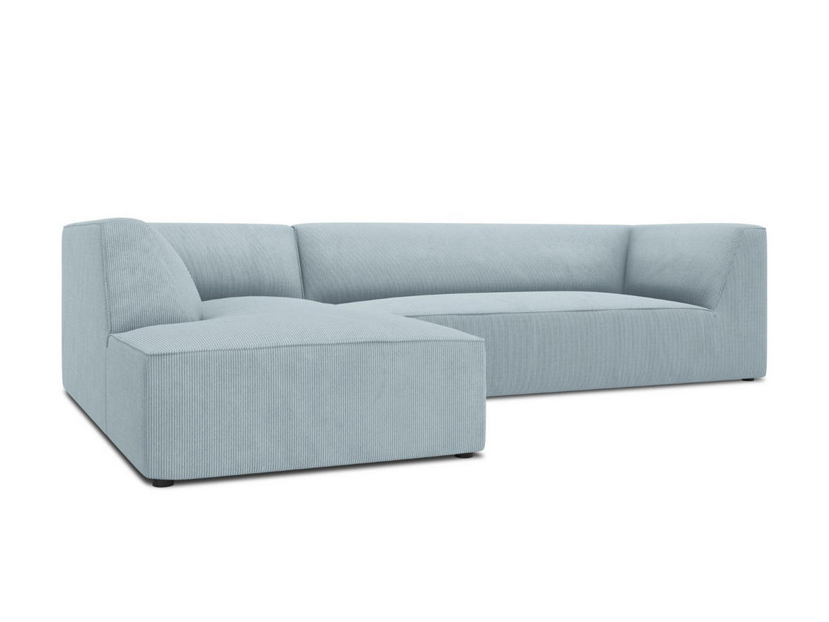 ECKSOFA links Ruby aus Cord hellblau 4 Sitzplätze - Hellblau, Textil (180/273cm) - Micadoni