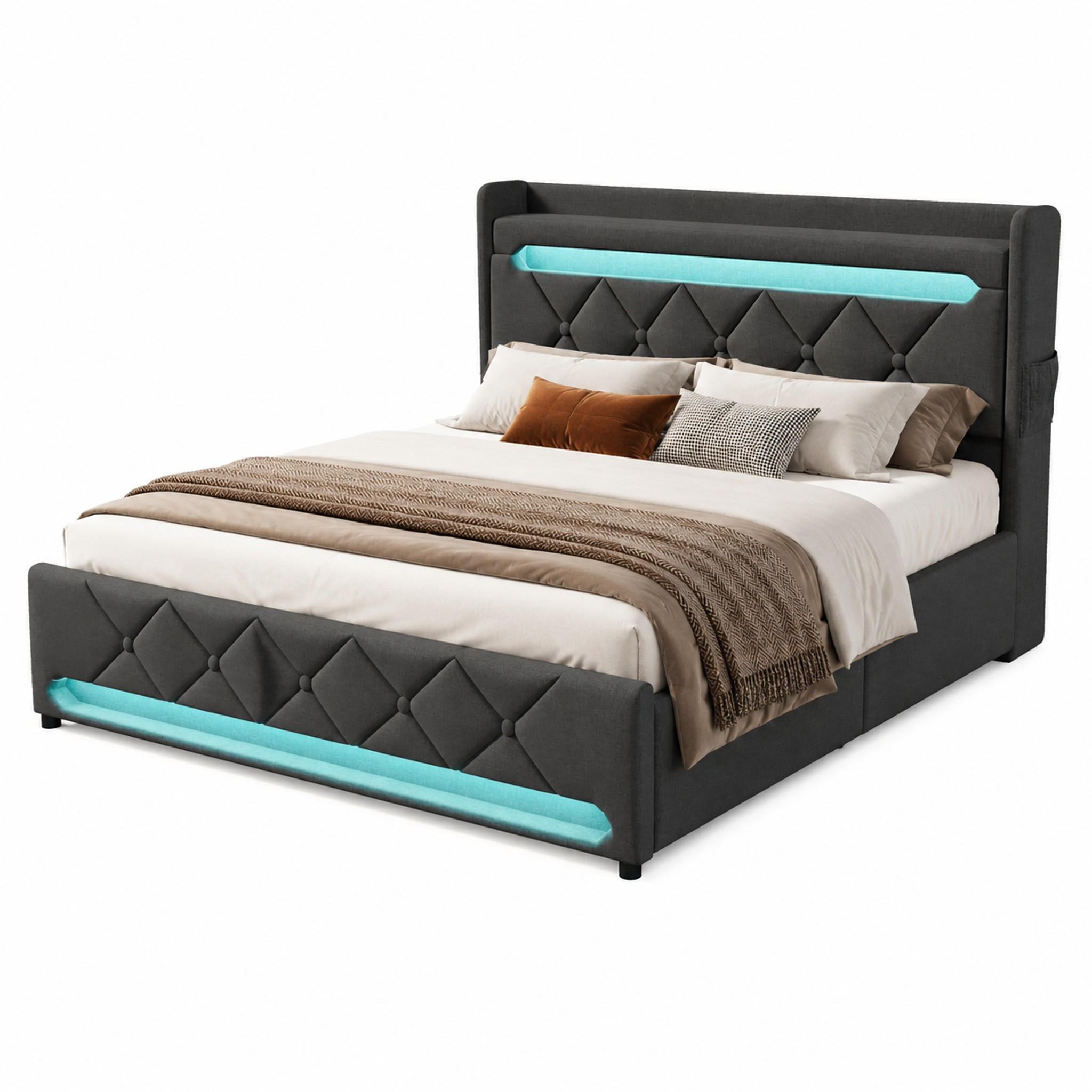 Beauniv Bett Grau 140x200 cm