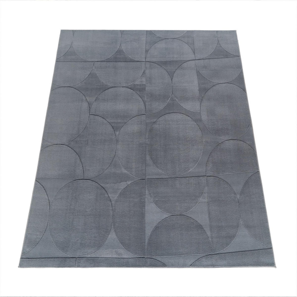 TEPPICH Kurzflor waschbar Unifarben Struktur Wohnzimmer schmutzabweisend Anthrazit Rechteckig 160x220 - Anthrazit, Textil (160/220cm) - KADIMA DESIGN