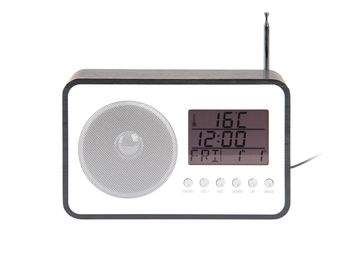 WECKER FM Radio 19/6/12 cm - Schwarz, Holz (6/12/19cm) - Karlsson