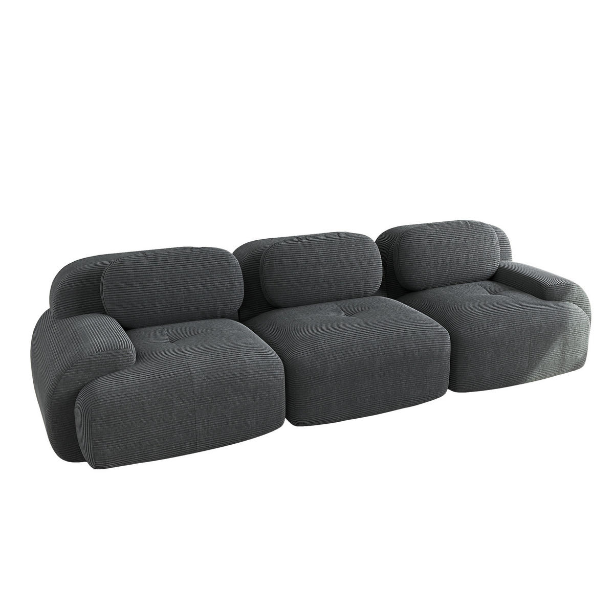 SOFA modulares Ecksofa Cord Grey - Grau, Kunststoff (103/75/298cm) - Meubliv
