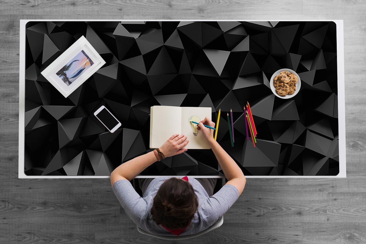 SCHREIBTISCHUNTERLAGE 90x45 cm Schwarz - Schwarz, Kunststoff (1.6/90/45cm) - ArtPrintCave