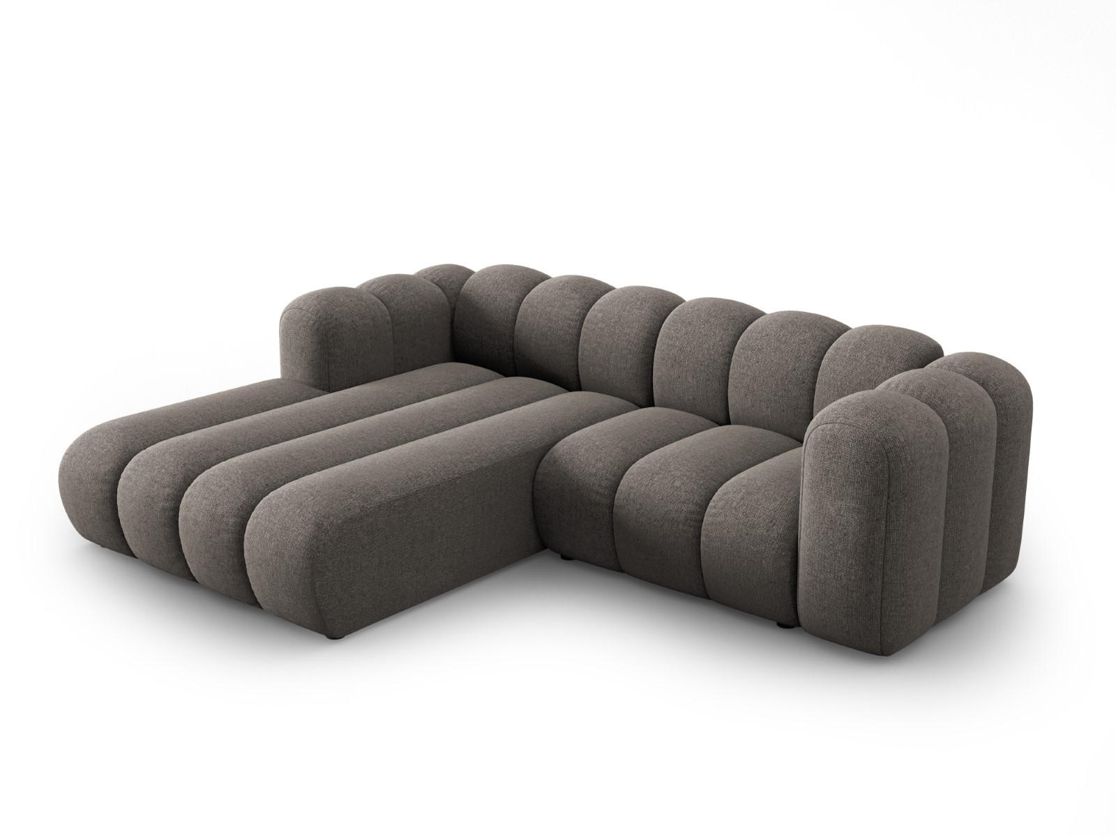 ECKSOFA modular links Lupine aus Chenille-Stoff grau 3 Sitzplätze - Grau, Textil (177/230cm) - Micadoni