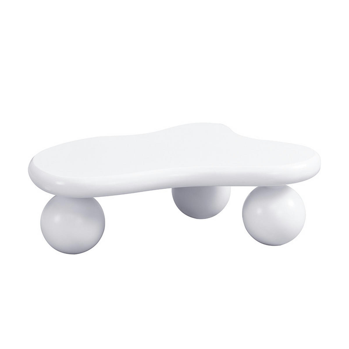 COUCHTISCH Wolkenstil 95/32 cm weiß mit LED-Beleuchtung 16 Farben - Weiß, Holzwerkstoff (95/62.5/32cm) - OKWISH