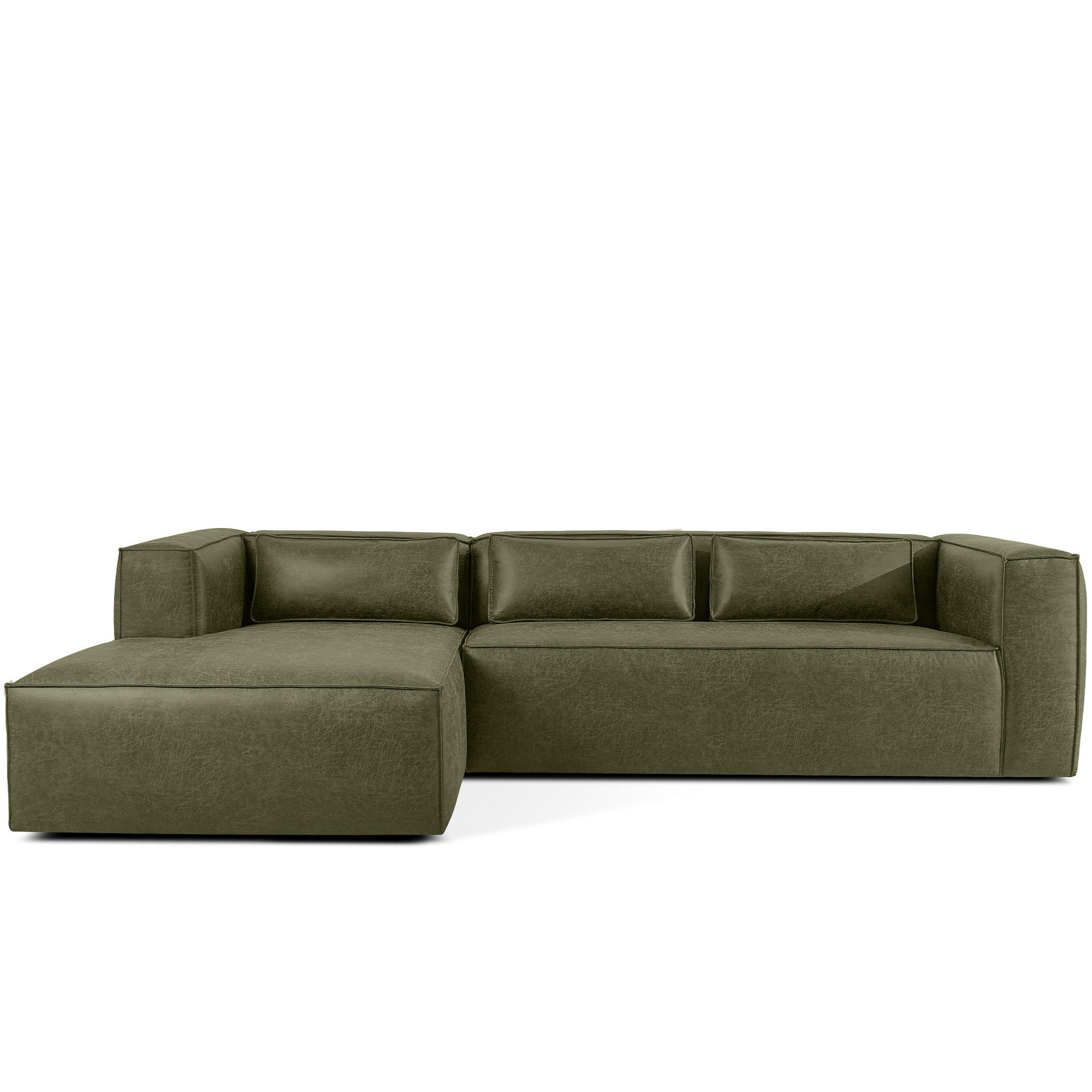 ECKSOFA LINKS FEROX, Grün - Grün, Holz/Holzwerkstoff (300/175cm) - KONSIMO®