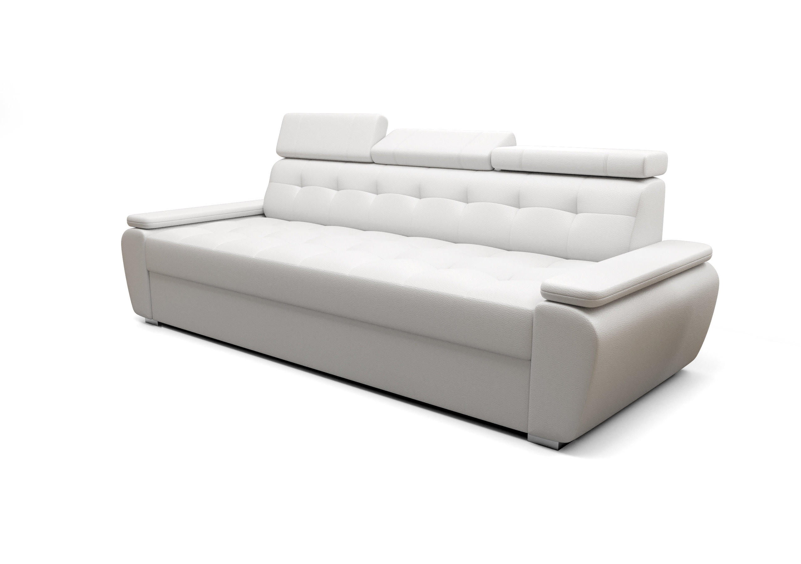 SCHLAFSOFA KONGO 01, Sofa mit Schlaffunktion, Farbe: Weiß, Kunstleder - Weiß, Textil (230/90/95cm) - O-Sofa