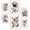 POSTER Set Mit 6 Dunkle Blumen Größe A3 & A4 Weißer Rahmen - Weiß, Papier (29.7/1cm) - Nacnic
