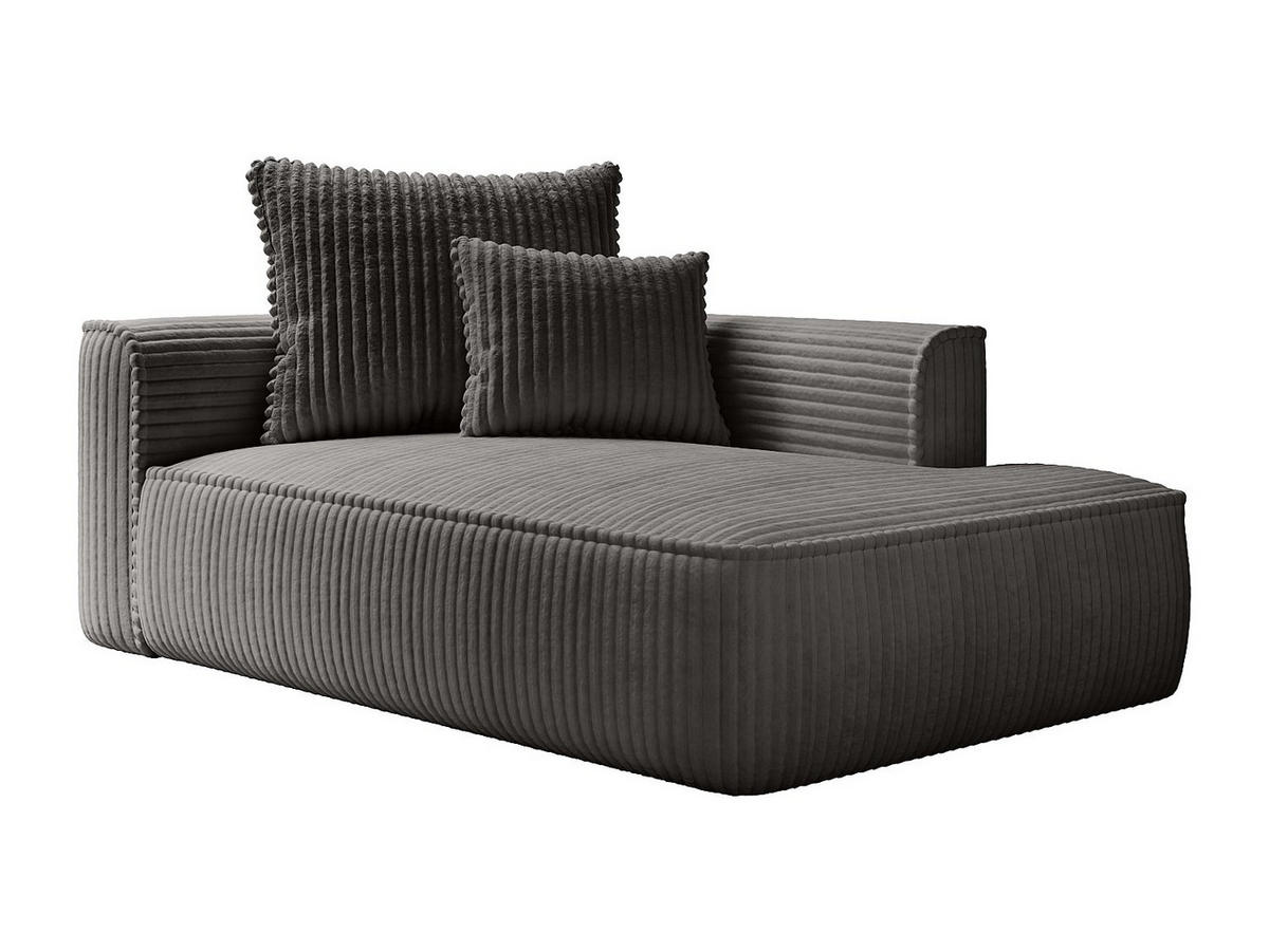 RECAMIERE ohne Schlaffunktion - 1 Person - samt - anthrazitgrau Pineta - Anthrazit, Textil (180/67/115cm) - Vente-Unique