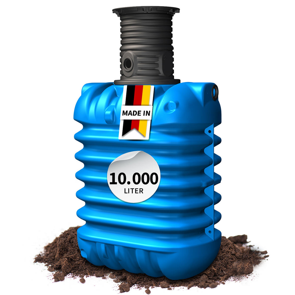 ERDTANK 10000 L inkl. Schachtverlängerung - Blau, Kunststoff (147/201/461cm) - 4rain