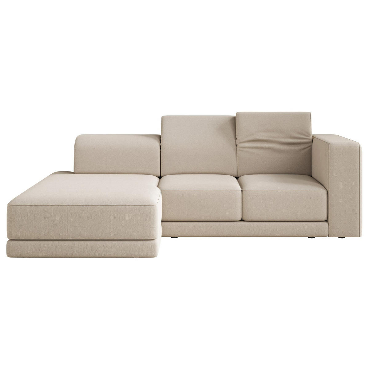 ECKSOFA Novals L-Form, 4-Sitzer, links 278 cm - Beige/Schwarz, Holz/Kunststoff (278/168cm) - Selsey