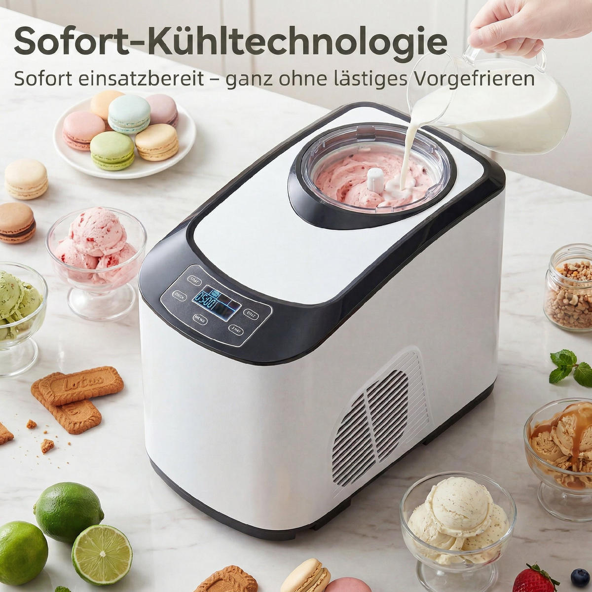 EISMASCHINE ABS Edelstahl Weiß - Weiß, Kunststoff/Metall (22.5/33/37cm) - HOMCOM
