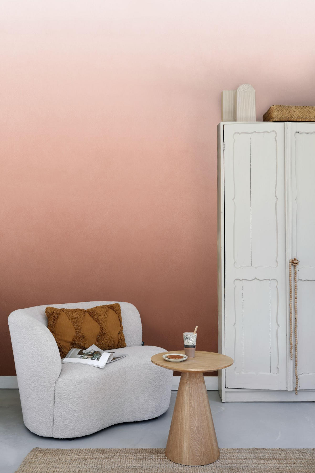 FOTOTAPETE Dip-Dye Muster 200 x 279 cm - Terracotta, Papier (200/279cm) - ESTAhome