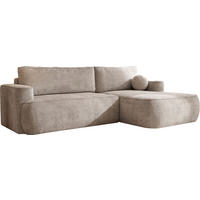 ECKSOFA Marion mit Schlaffunktion & Bettkasten in Chenille Taupe, Beige-Grau, Rechts 267/154/83 cm - Taupe/Beige, Kunststoff/Textil (267/154cm) - WFL GROUP
