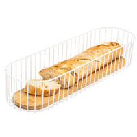 BROTKORB lang, Bambus/Metall weiß - Weiß, Metall (12.5/8.5/42cm) - eluno