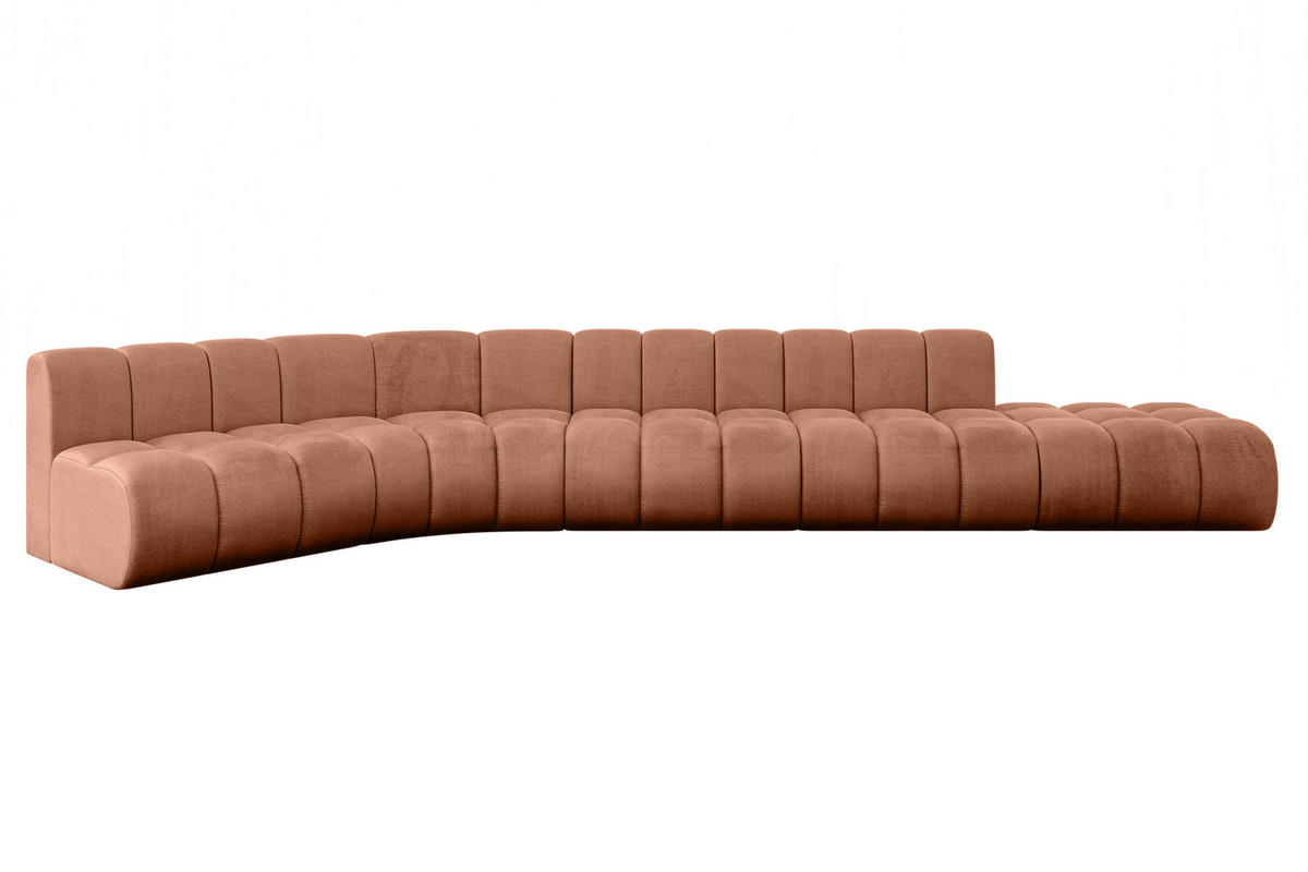 ECKSOFA modulares Sofa Brilo-L2 - 471x174x70 cm Apricot - Koralle, Holzwerkstoff/Textil (471/174cm) - ALTDECOR