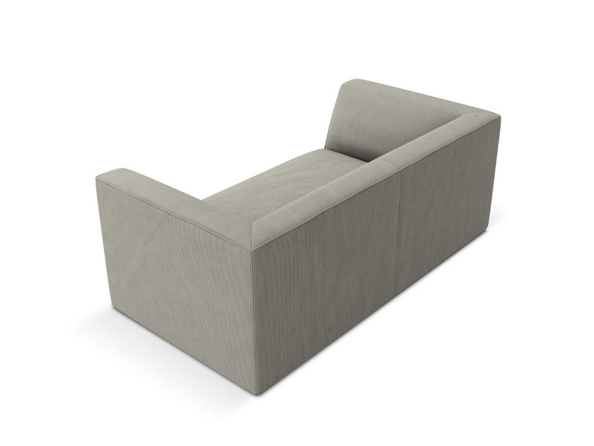 SOFA Ruby aus Cord hellgrau 2 Sitzplätze - Hellgrau, Textil (93/69/174cm) - Micadoni