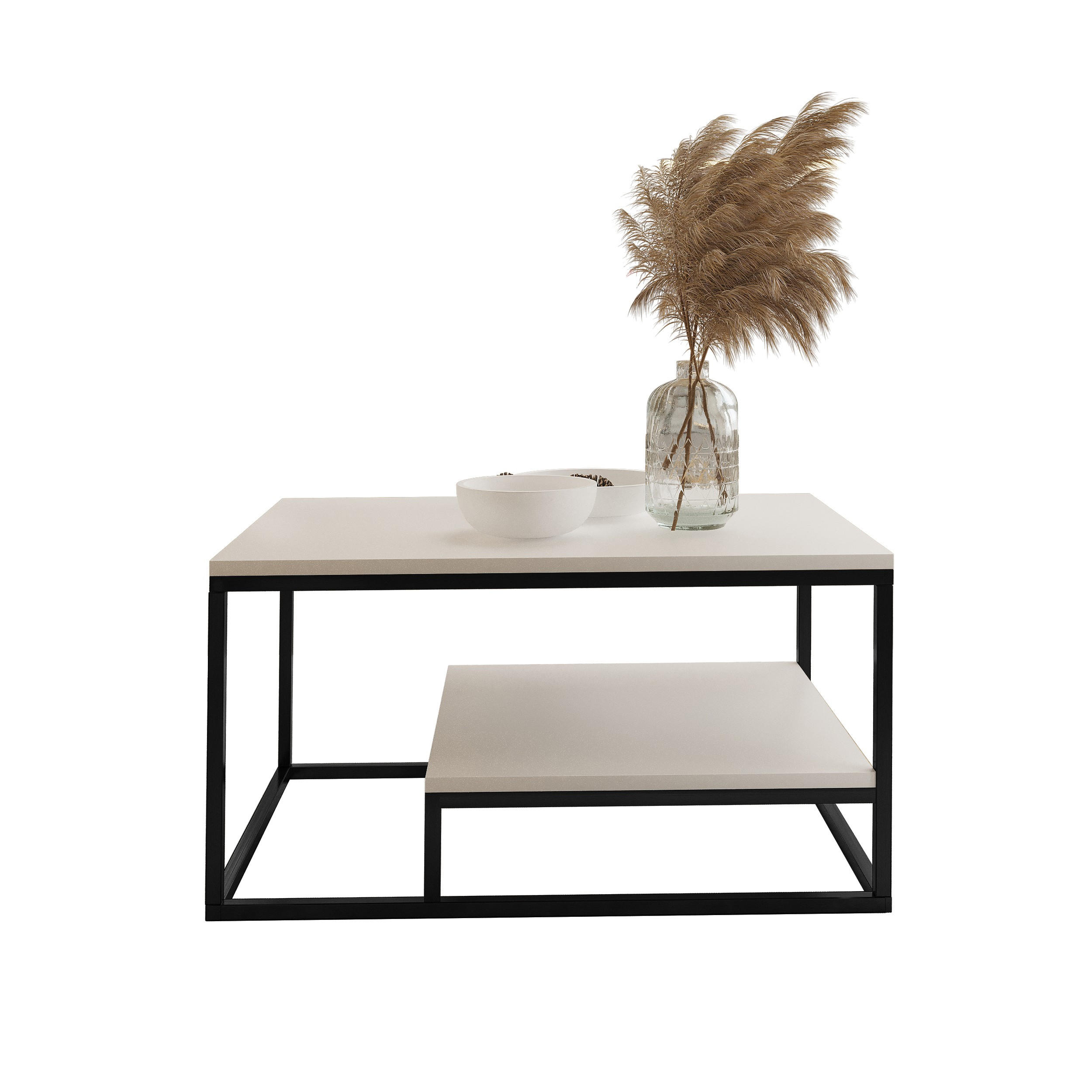Bettso Couchtische Schwarz, Weiß 90x48x60 cm