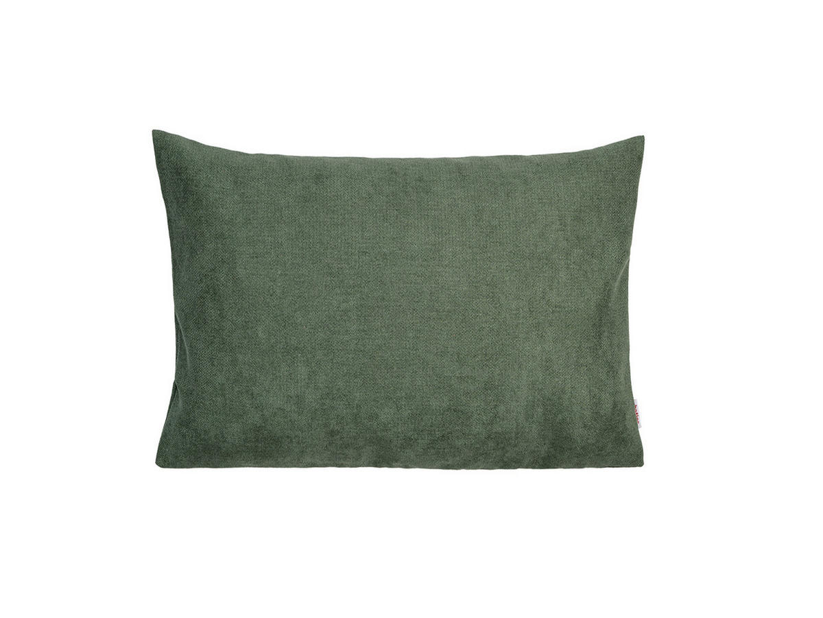 KISSENHÜLLE FarbTon Chenille-Haptik oliven-grün 35/25 cm - Dunkelgrün, Textil (25/35cm) - beties Heimtextil
