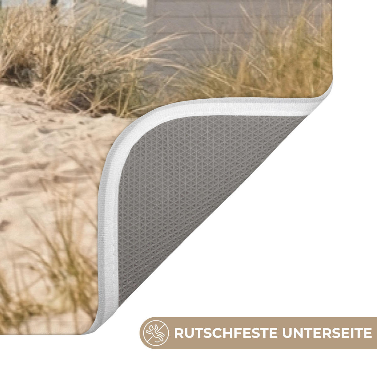 KOUPELNOVÁ PŘEDLOŽKA Pláž - Chaty - Barevné - Duny 120x60 cm - různobarevná, textil/plast (120/60cm) - OnlyWow