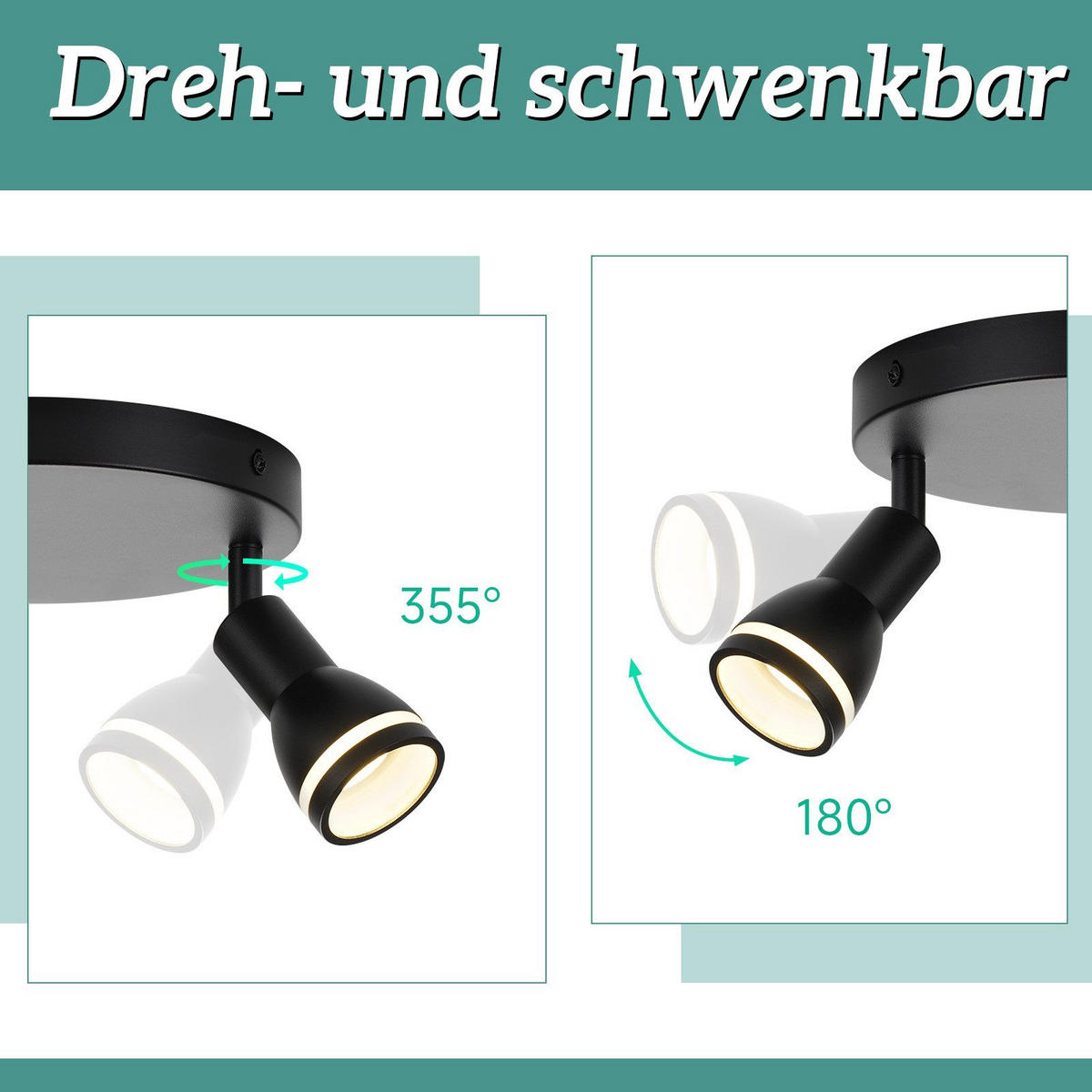 DECKENLEUCHTE Levine 20/20/15.7cm - Schwarz, Metall (20/20/15.7cm) - Nettlife