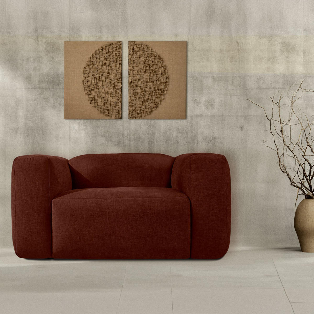 SESSEL BUFFO , Orange - Orange, Textil (130/73/96cm) - KONSIMO®