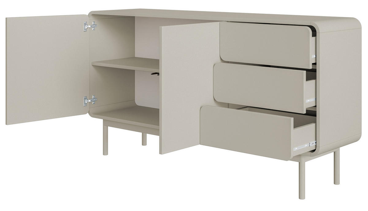 SIDEBOARD Oro Greige 154 cm - Taupe, Holz/Holzwerkstoff (154/82/40cm) - Selsey