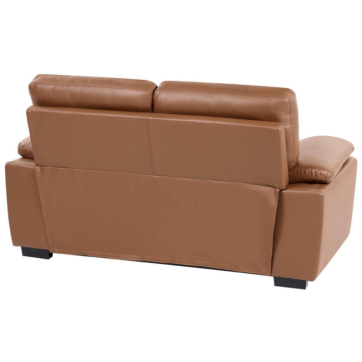 2-SITZER-SOFA Kunstleder Braun Vogar - Goldfarben, Kunststoff/Textil (156/90/74cm) - Beliani