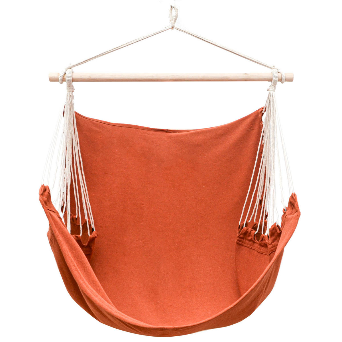 XL HÄNGESESSEL 155/125 cm Belastbar bis 100kg Terra cotta - Orange, Textil (125/140/155cm) - Amanka