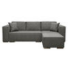 ECKSOFA L Form Vinoria Grau 255/180/82 cm Rechts mit Schlaffunktion - Chromfarben/Grau, Textil/Metall (255/180cm) - AX Living