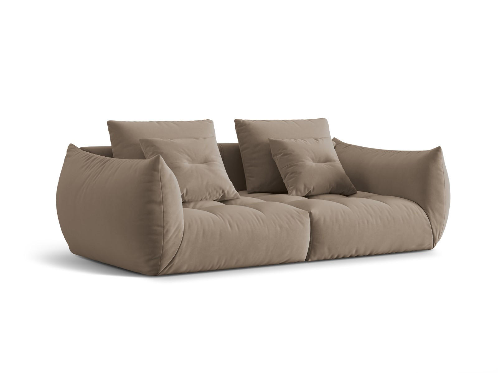 SOFA modular Bloom aus Samt hellbraun 3 Sitzplätze - Hellbraun, Textil (106/95/232cm) - Micadoni