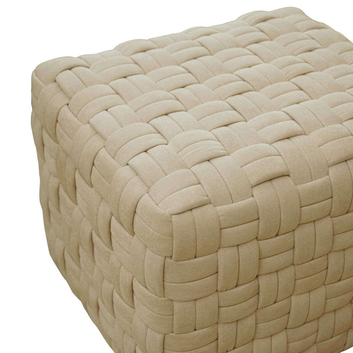 HOCKER POPPY Stoff Beige - Beige, Textil (50/42/55cm) - SVITA