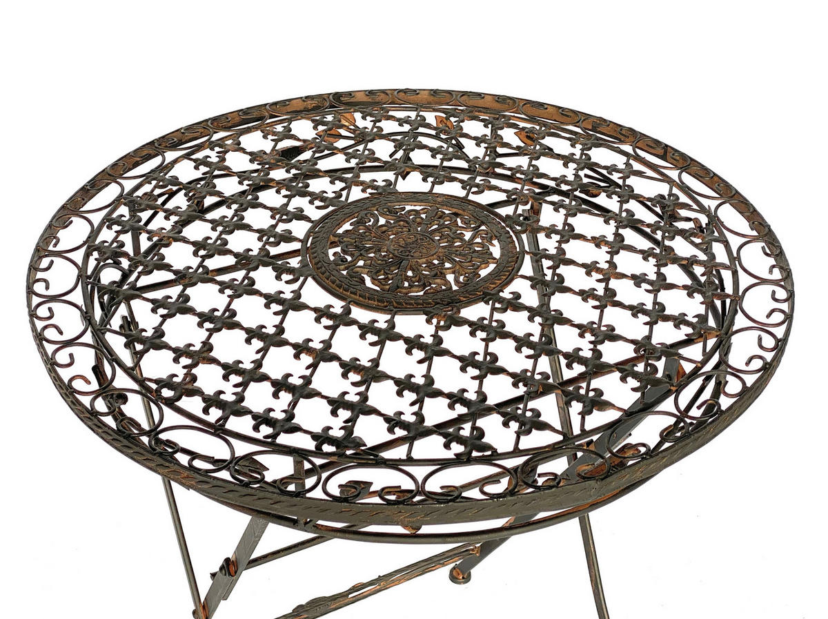 TISCH Bistrotisch Avis Rund 70 cm 1850 - Braun, Metall (70/70/75cm) - DanDiBo