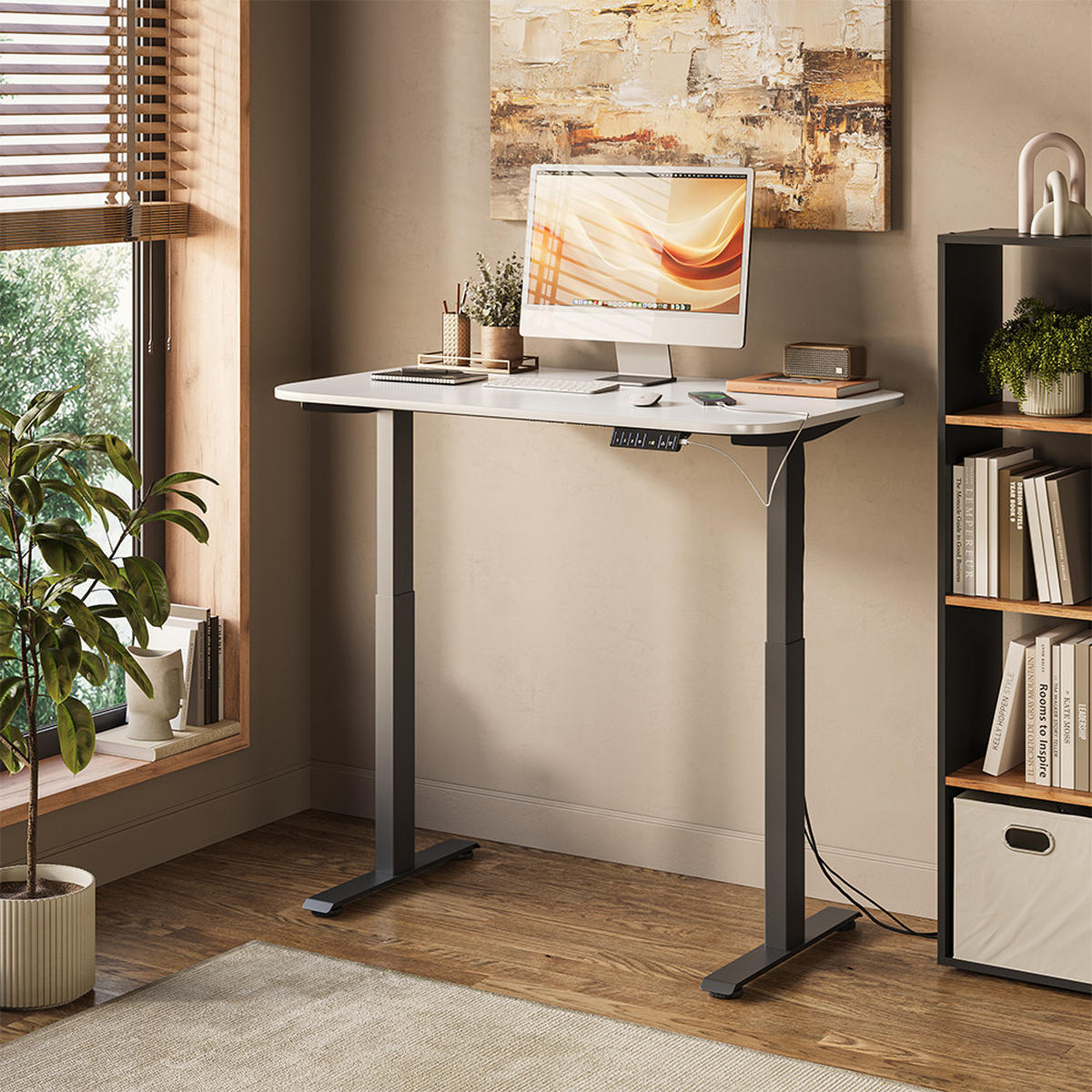 PSACÍ STŮL Elevate Černá/bílá - černá, kompozitní dřevo (70/120/120cm) - Vicco