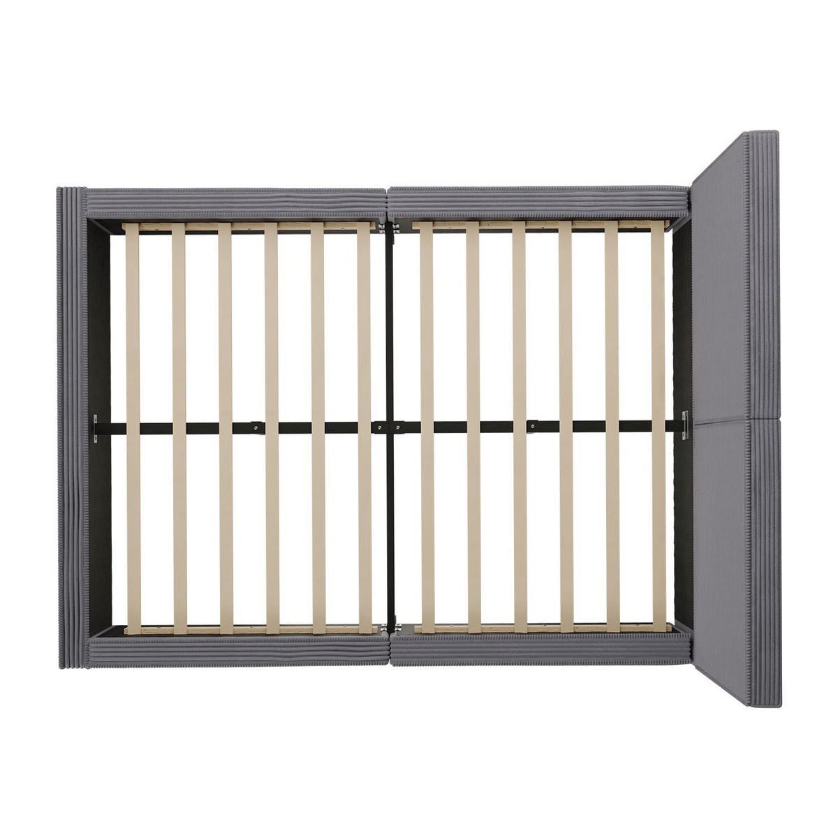 POLSTERBETT Salerno Cord grau 140x200 cm - Grau, Textil (140/200cm) - Juskys