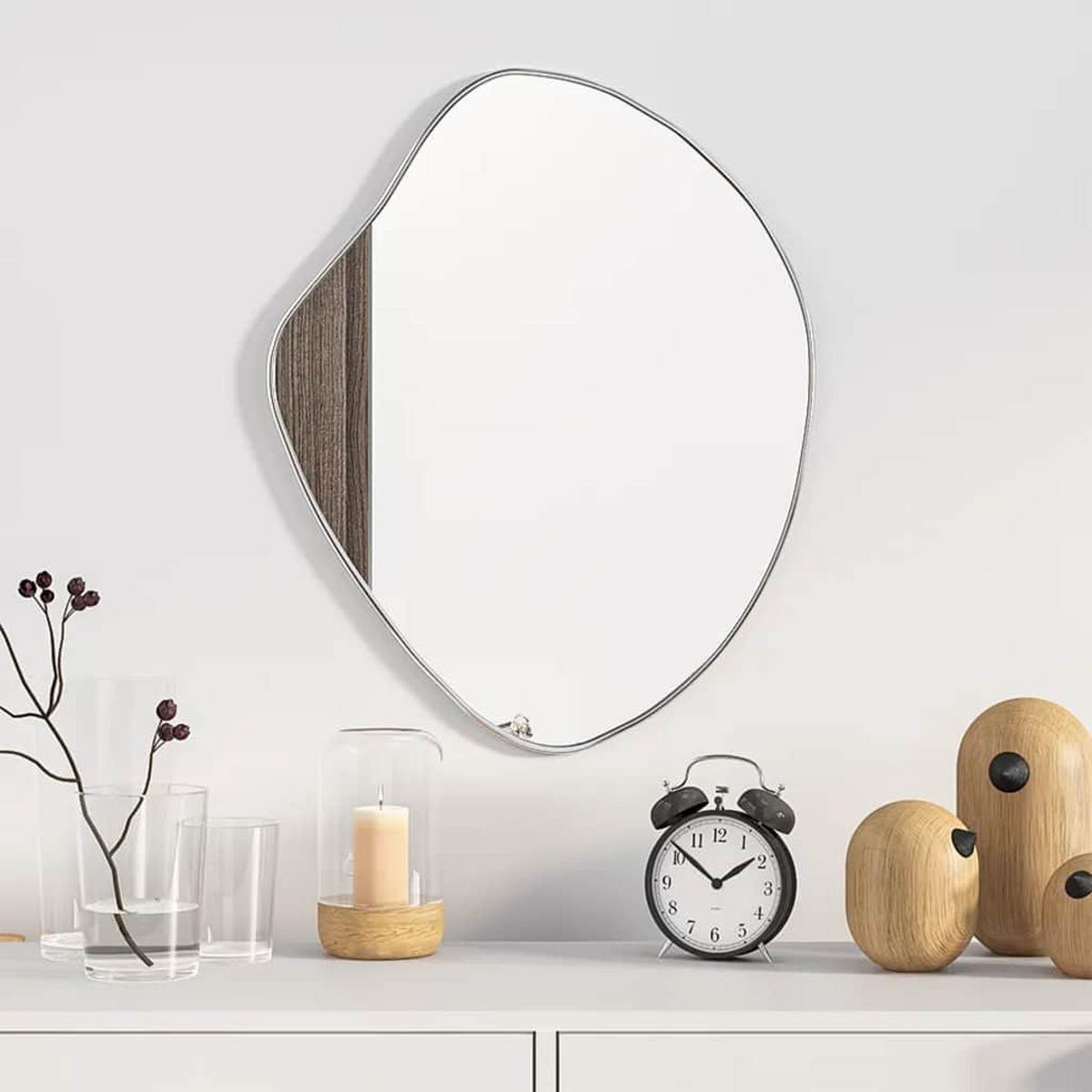 WANDSPIEGEL Silbern 50x40 cm - Silberfarben, Glas (40/50/1cm) - furnicato