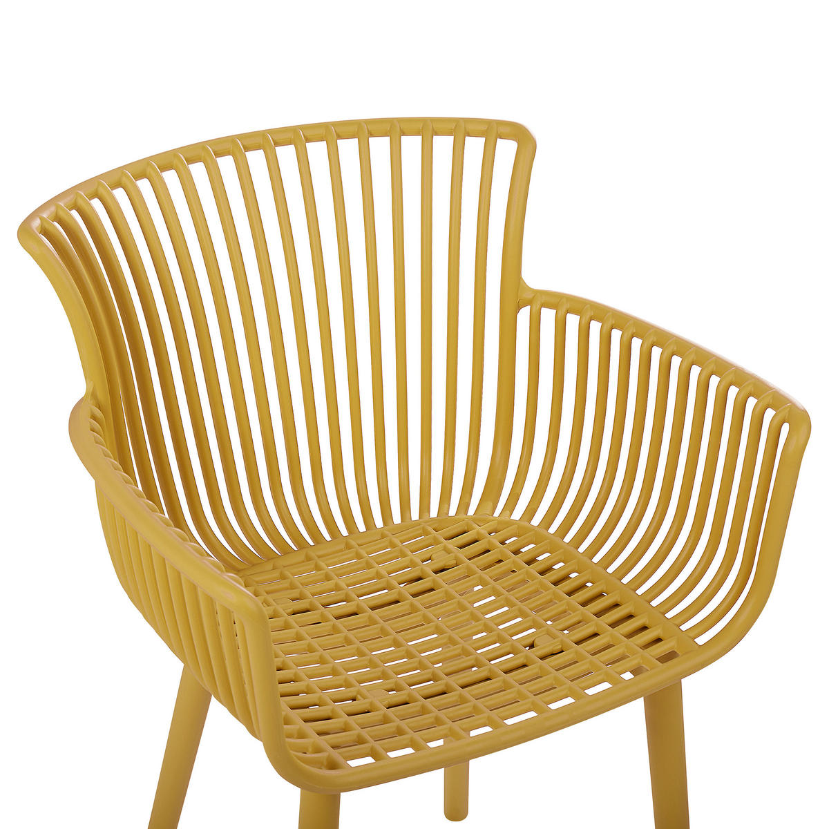 GARTENSTUHL 4er-Set Kunststoff gelb Pesaro - Gelb, Kunststoff (58/84/45cm) - Beliani
