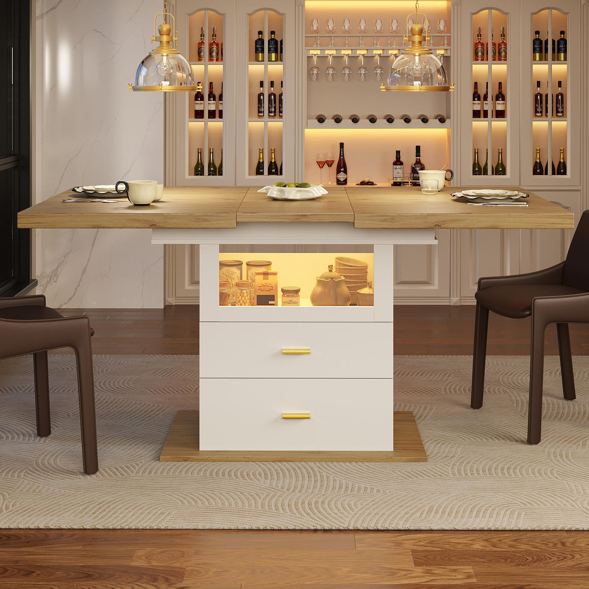 AUSZIEHTISCH Weiß 110-140/80/75 cm - Weiß, Holz (80/110/75cm) - PANGIVO
