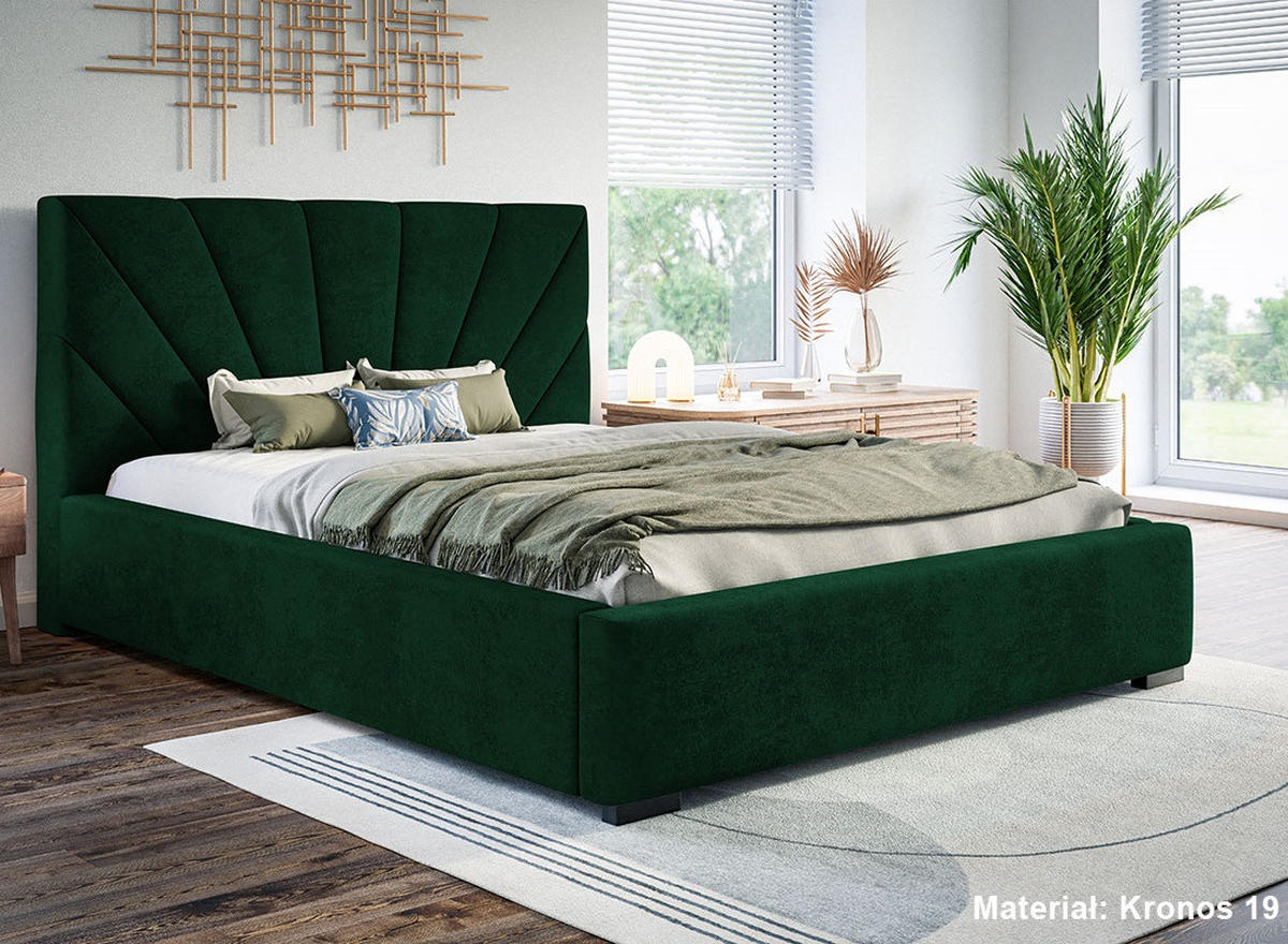 BETT Grün BEN 9 Gepolstert 140x200 cm - Grün, Textil (140/200cm) - Sepro Meble
