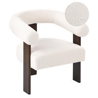 SESSEL Cremeweiß/Dunkelbraun Ilbro - Creme/Braun, Holz/Textil (77/76/68cm) - Beliani