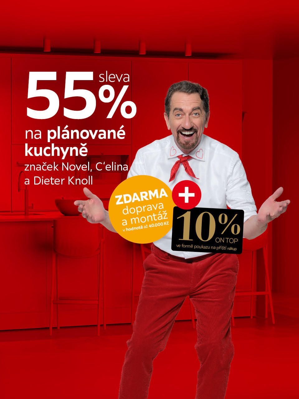 Sleva 55 % na plánované kuchyně značek Novel, Celina, Dieter Knoll + 10 % on top na příští nákup