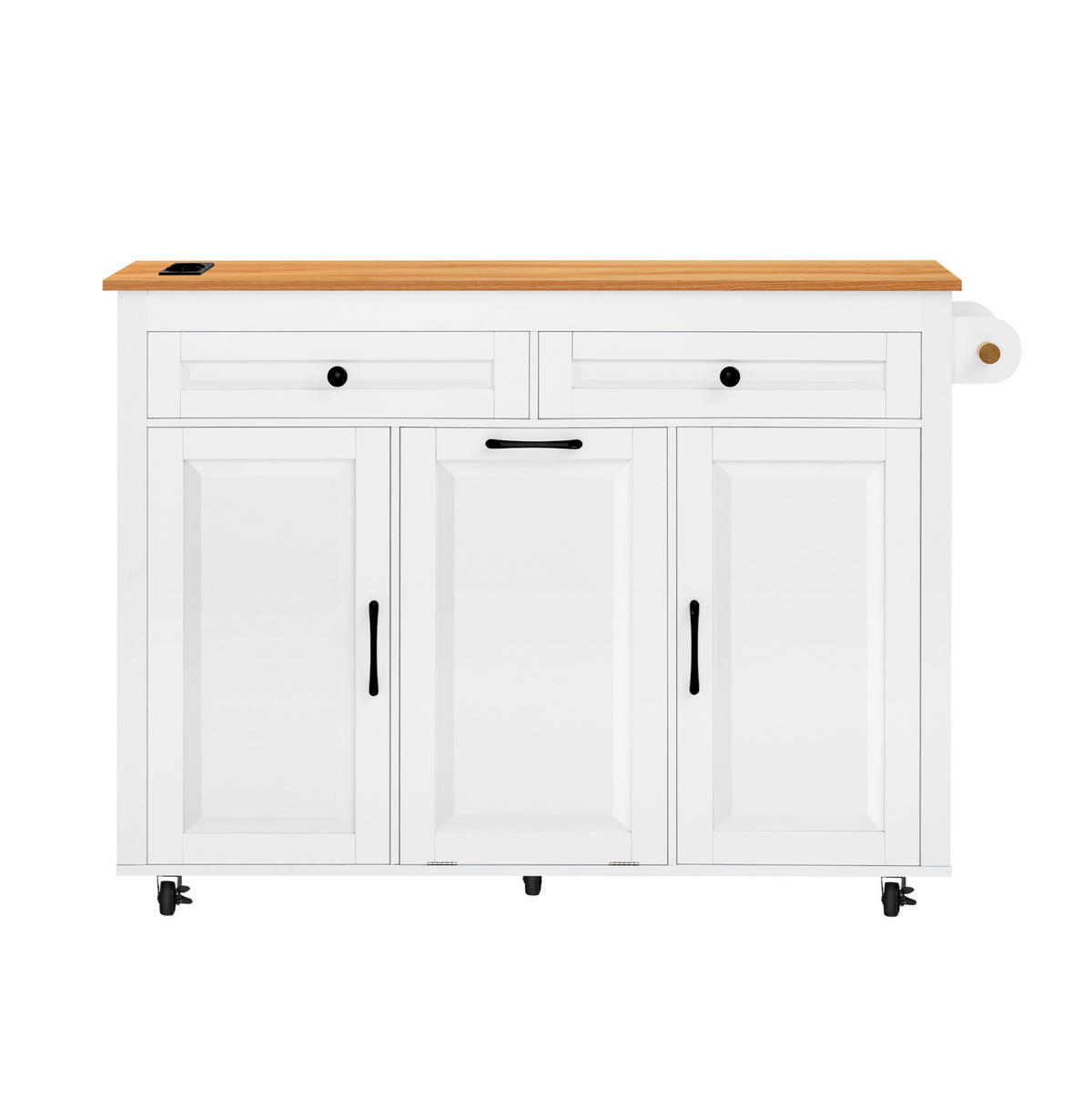 KÜCHENINSEL mit Auszugsplatte 120 cm Weiß MDF - Weiß, Holz (40/92/120cm) - Beauniv