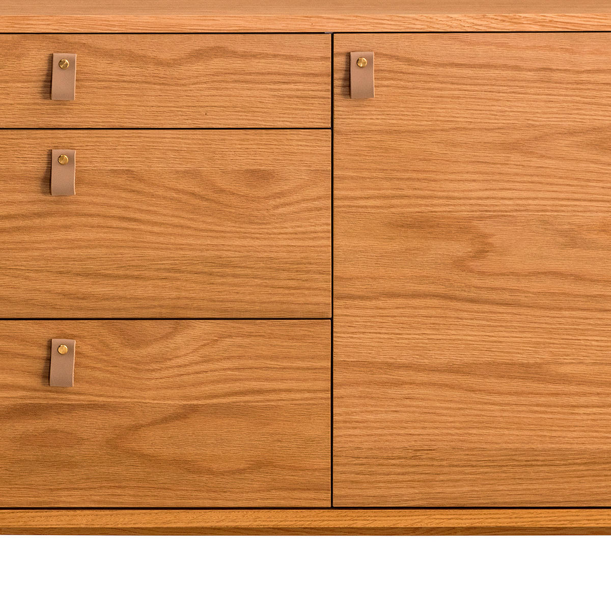 KOMMODE mit 1 Tür - Echtholzfurnier Eiche - Braun, Holzwerkstoff (120/75/40cm) - home24