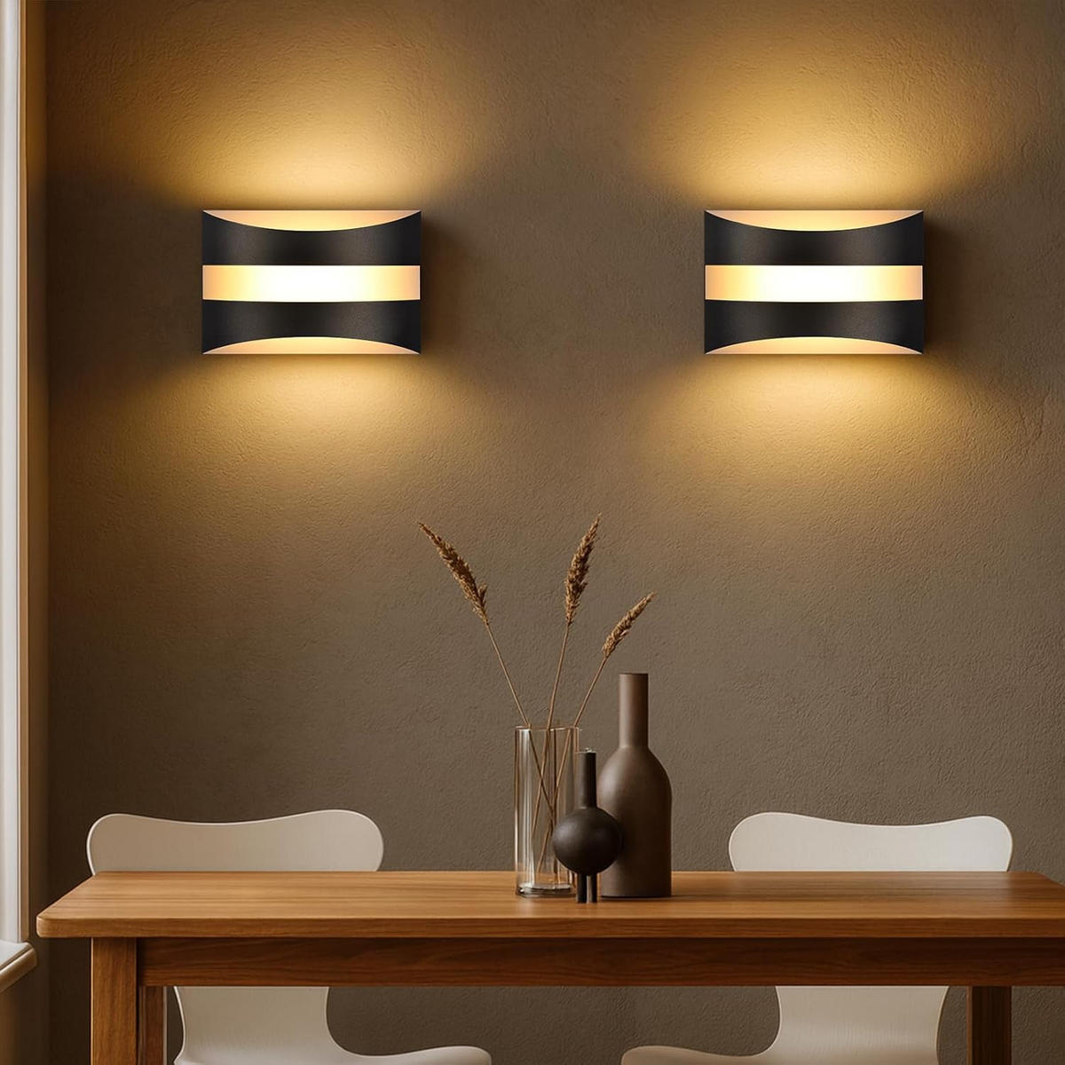 LED WANDLEUCHTE BUSH Ⅲ 21/13/8 cm - Schwarz, Metall (13/8/21cm) - Nettlife