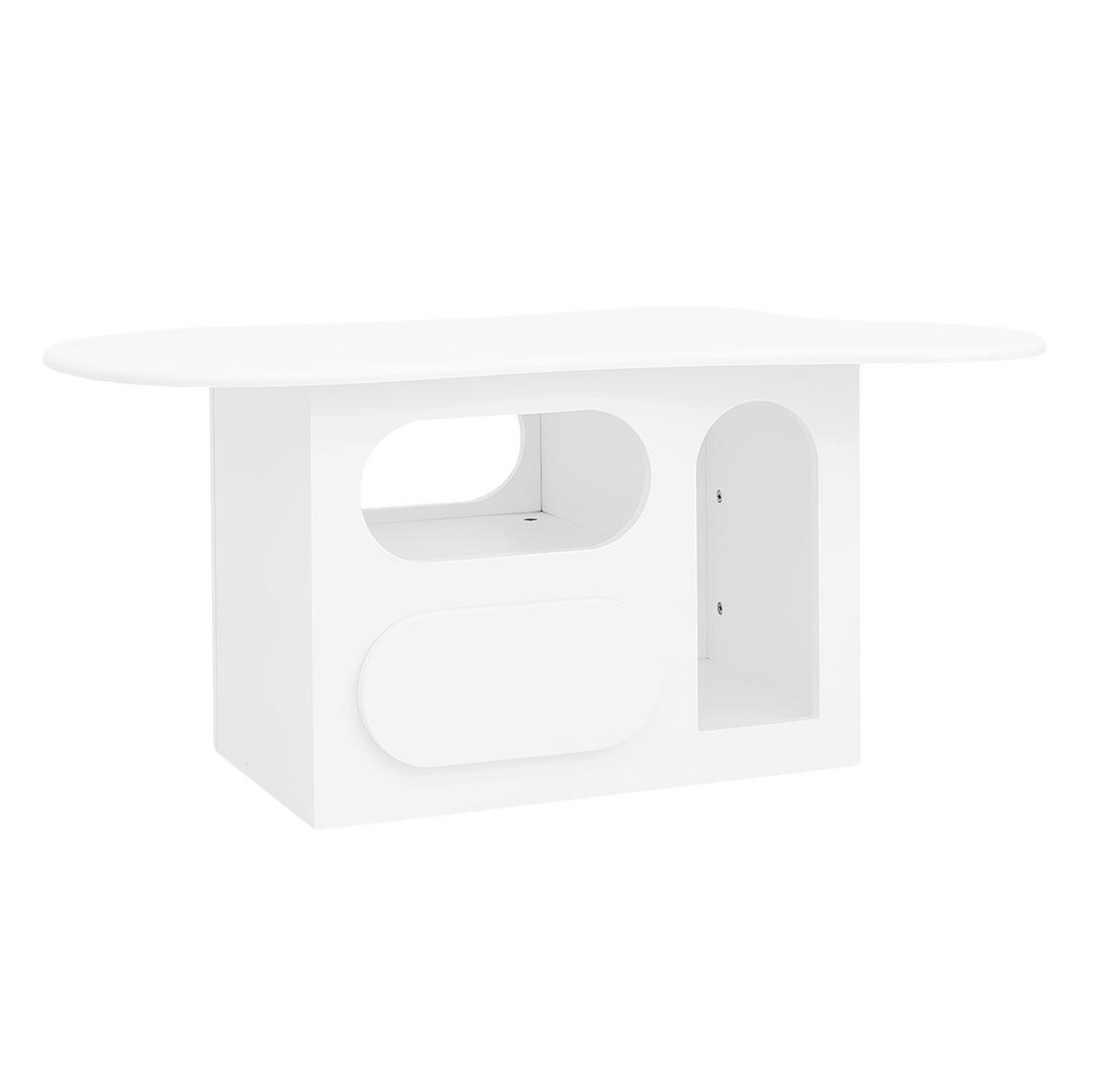 COUCHTISCH mit Schubladen 97 x 45 x 43,5 cm Weiß - Weiß, Holzwerkstoff (97/45/43.5cm) - Meubliv