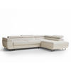 ECKSOFA MIT SCHLAFFUNKTION Concord Creme Webstoff - Creme/Schwarz, Holz/Holzwerkstoff (277/203cm) - Maison de Reve