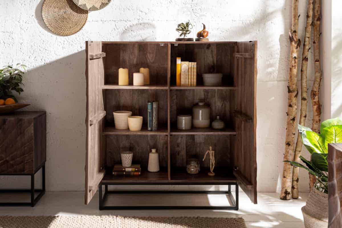 Thumbnail - riess-ambiente Highboard, Braun, Holz, Holz, 100x120x38 cm, Wohnzimmer, Kommoden & Sideboards, Highboards